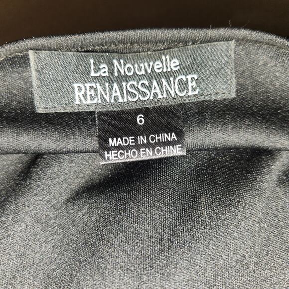 LA NOUVELLE RENASSAINCE Mini Dress Wns 6 Black Lace Feathers Whimsigoth Cocktail - Picture 5 of 14